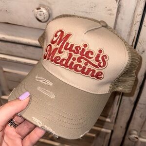 Music is medicine baseball cap